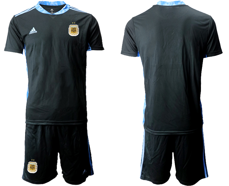 Men 2020-2021 Season National team Argentina goalkeeper black Soccer Jersey